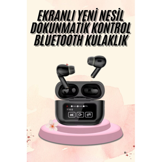 Kulak İçi Bluetooth Kulaklık Ekranlı Müzik Dinleme Çağrı Cevaplama Siy