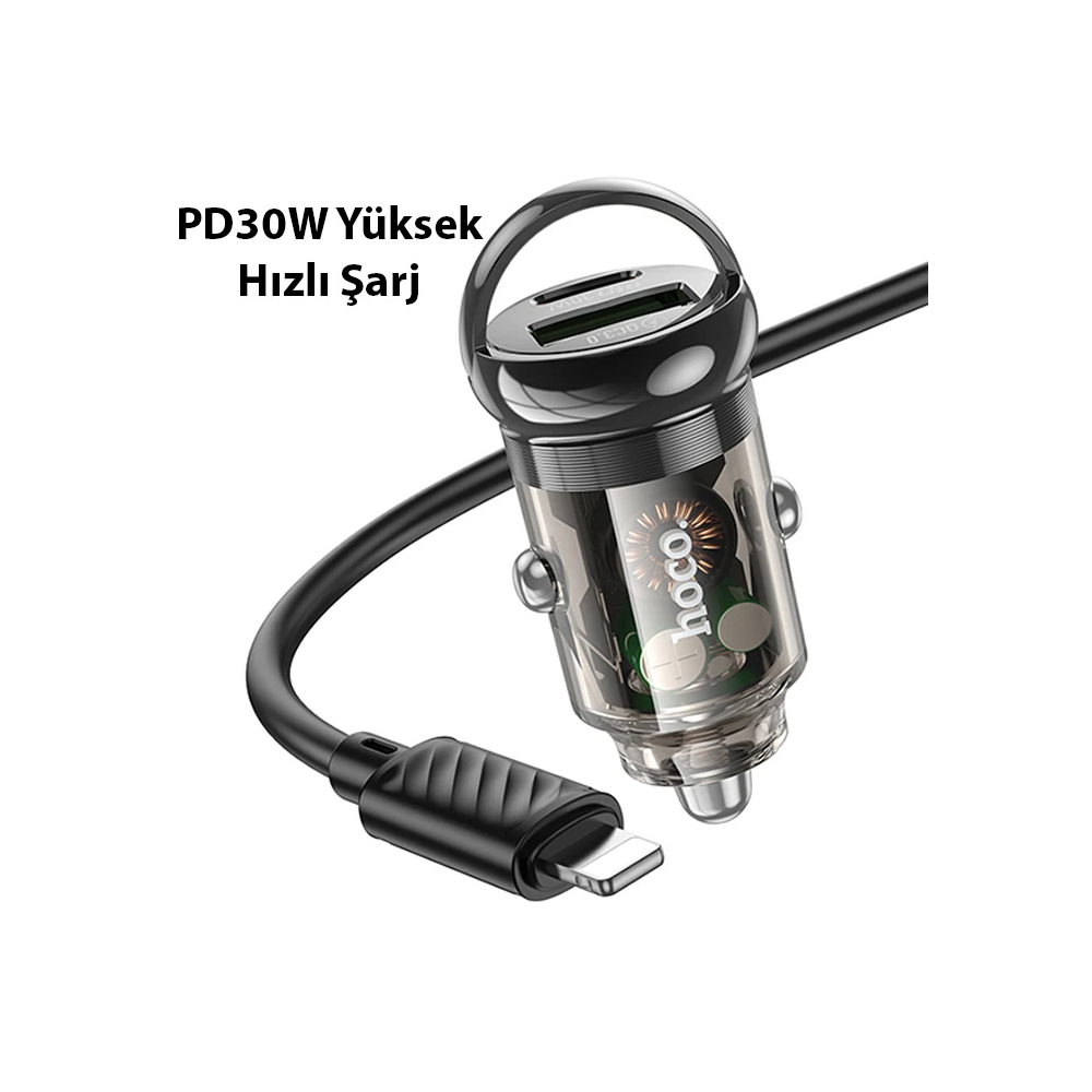 HOCO Z53A Vision PD30W Type-C + USB QC3.0 Girişli Araç Çakmaklık Hızlı