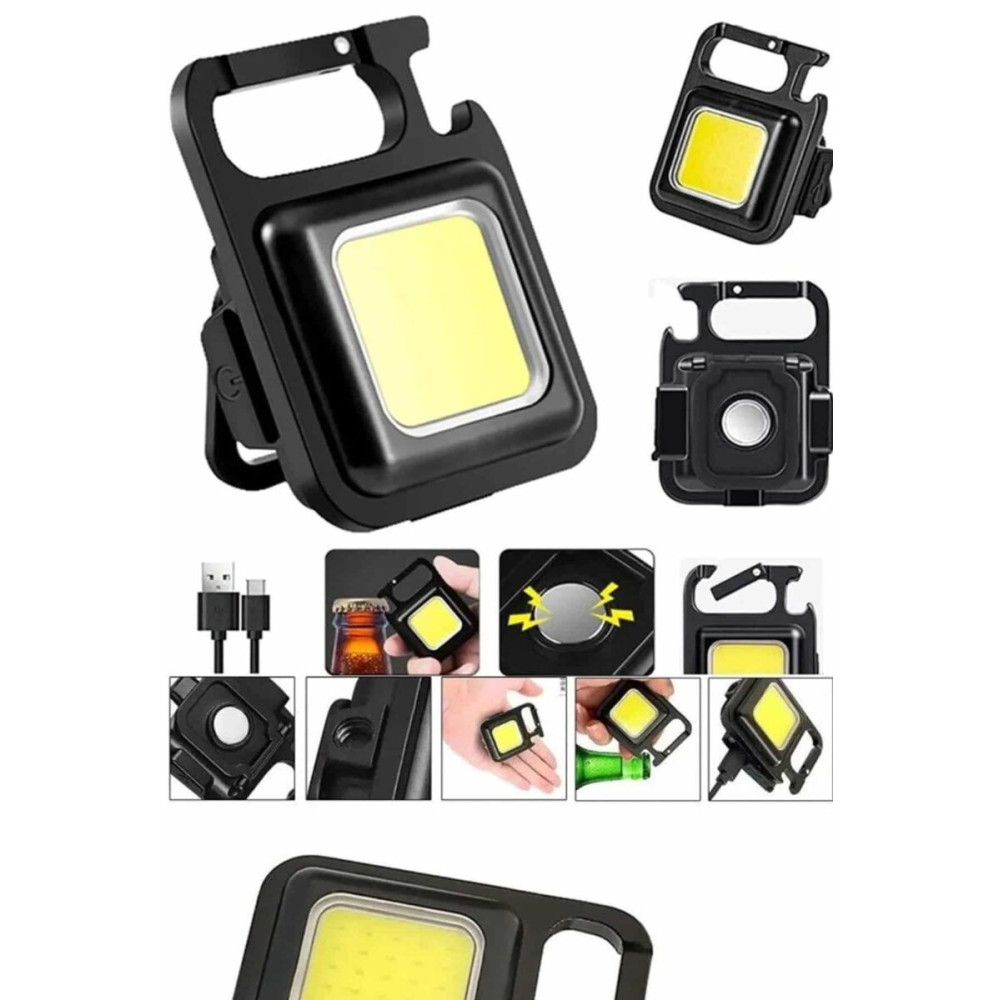 Işıldak USB Şarjlı Cep El Feneri Taşınabilir Mini Led Işık Çok Fonksiy