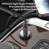 HOCO Z53 Sight Single PD30W Type-C Girişli Araç Çakmaklık Hızlı Şarj A