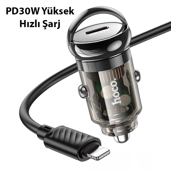 HOCO Z53 Sight Single PD30W Type-C Girişli Araç Çakmaklık Hızlı Şarj A