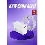 Beyaz Ultra Plus Hızlı Şarj Seti Şarj Adaptörü ve Kablosu 67W