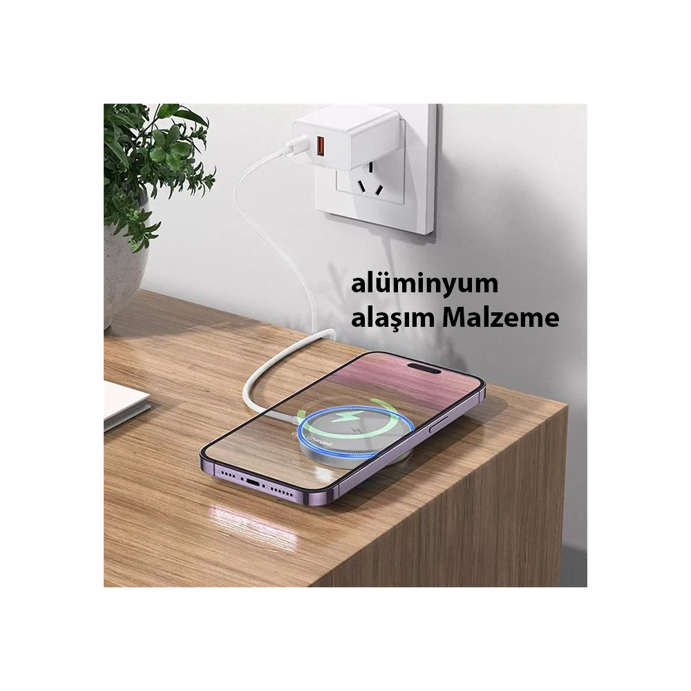 HOCO CW53 15W Magsafe Kablosuz Wireless Stand Hızlı Şarj Cihazı