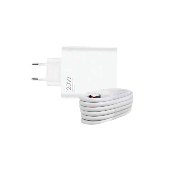 120 Watt Turbo Hızlı Şarj Aleti Seti Hızlı Şarj Adaptörü Beyaz