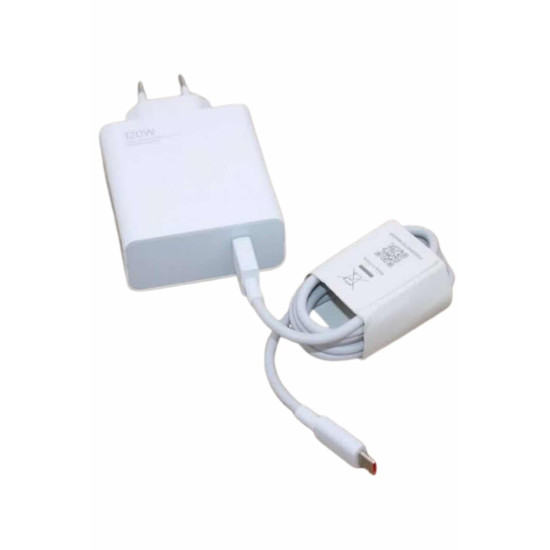 120W Şarj Aleti Hızlı Çift Turbo Şarj Aleti Seti Beyaz