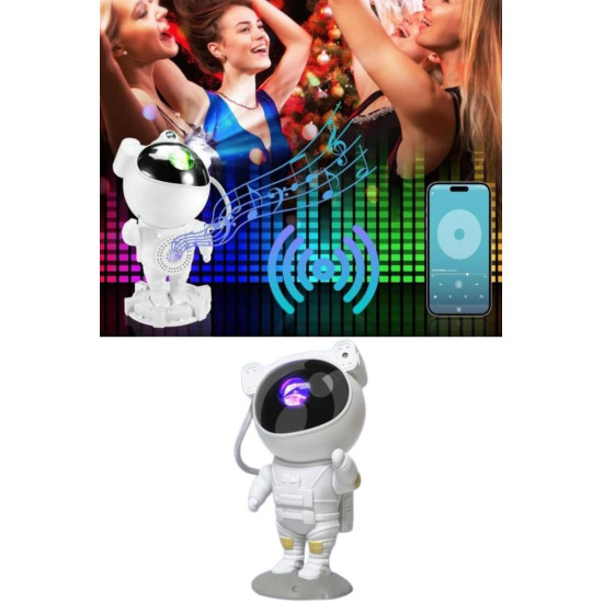 Projeksiyon Astronot Lamba Speaker Sevimli Astronot Bluetooth Hoparlör