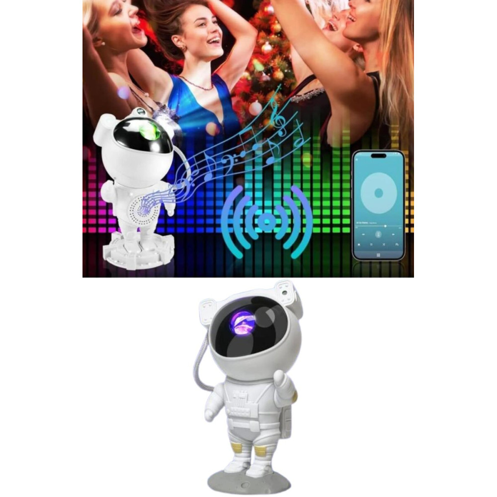 Projeksiyon Astronot Lamba Speaker Sevimli Astronot Bluetooth Hoparlör
