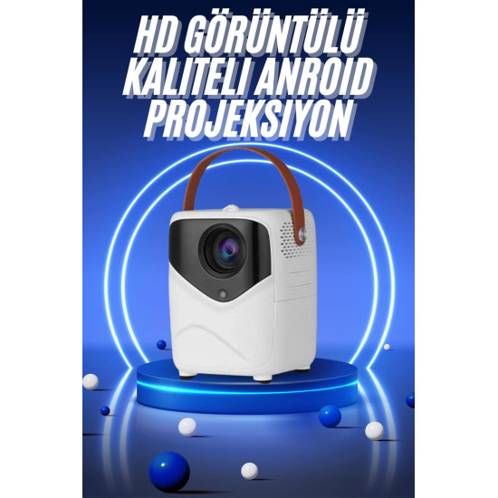 HD Ayaklı Portatif Projeksiyon Cihazı Bluetooth Wifi Akıllı Android İş