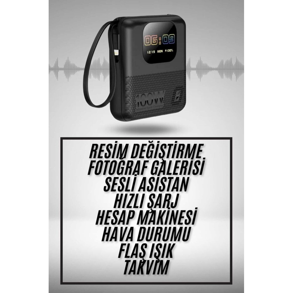 Akıllı Powerbank 10.000 MAH 4 Çıkışlı Taşınabilir Dijital Göstergeli