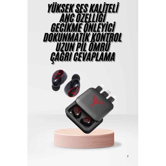 Kablosuz Şarj Göstergeli Powerbank Özellikli Bluetooth Kulaklık Çağrı 
