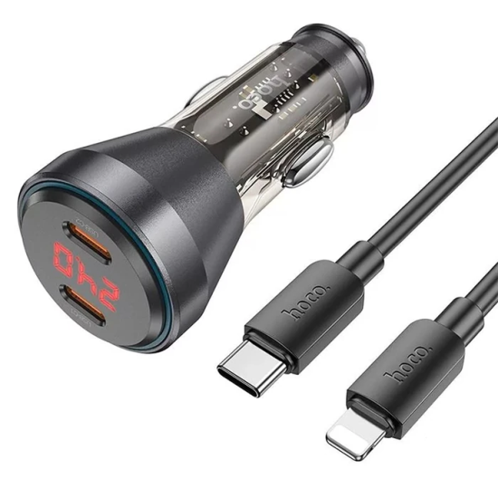 HOCO NZ12C Graceful PD60W 2 Type-C Girişli Araç Çakmaklı Hızlı Şarj Al