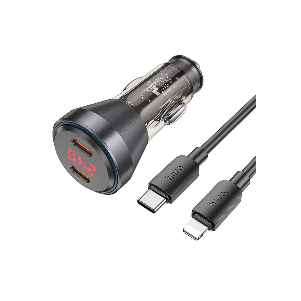 HOCO NZ12C Graceful PD60W 2 Type-C Girişli Araç Çakmaklı Hızlı Şarj Al