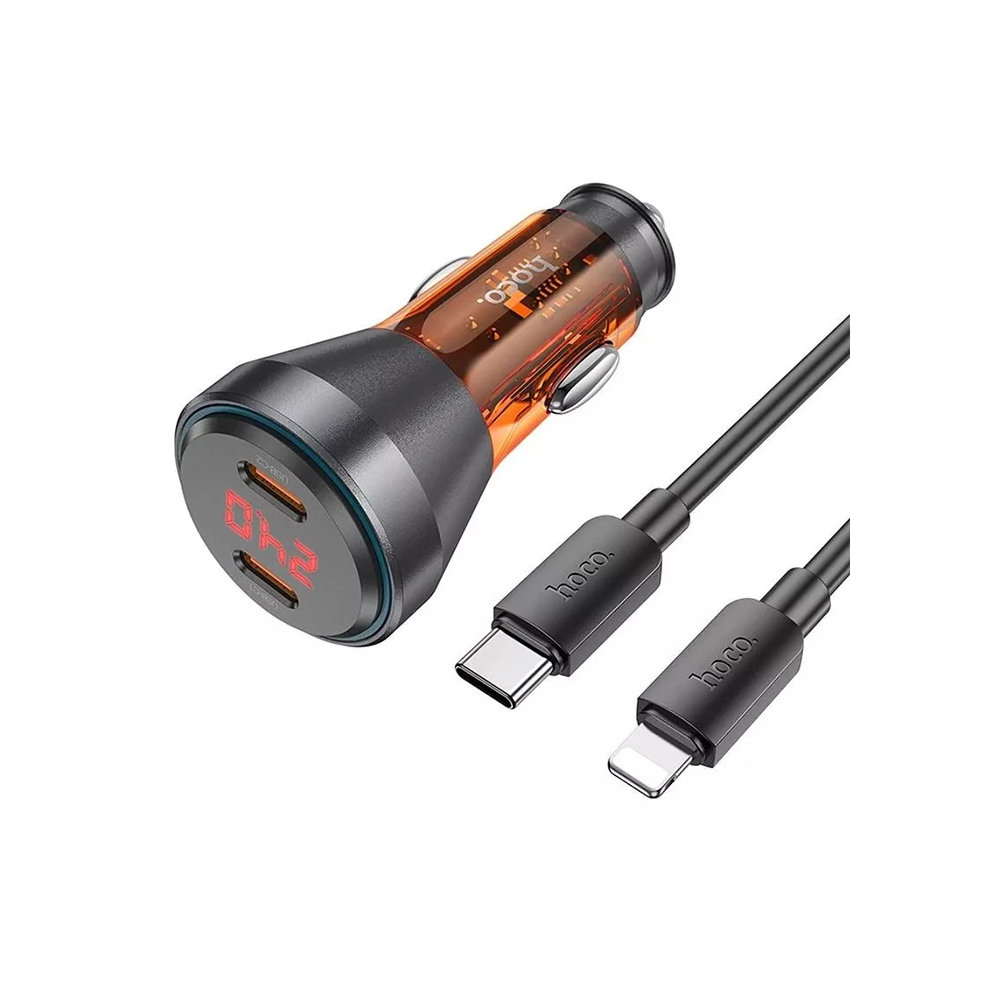 HOCO NZ12C Graceful PD60W 2 Type-C Girişli Araç Çakmaklı Hızlı Şarj Al