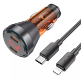 HOCO NZ12C Graceful PD60W 2 Type-C Girişli Araç Çakmaklı Hızlı Şarj Al