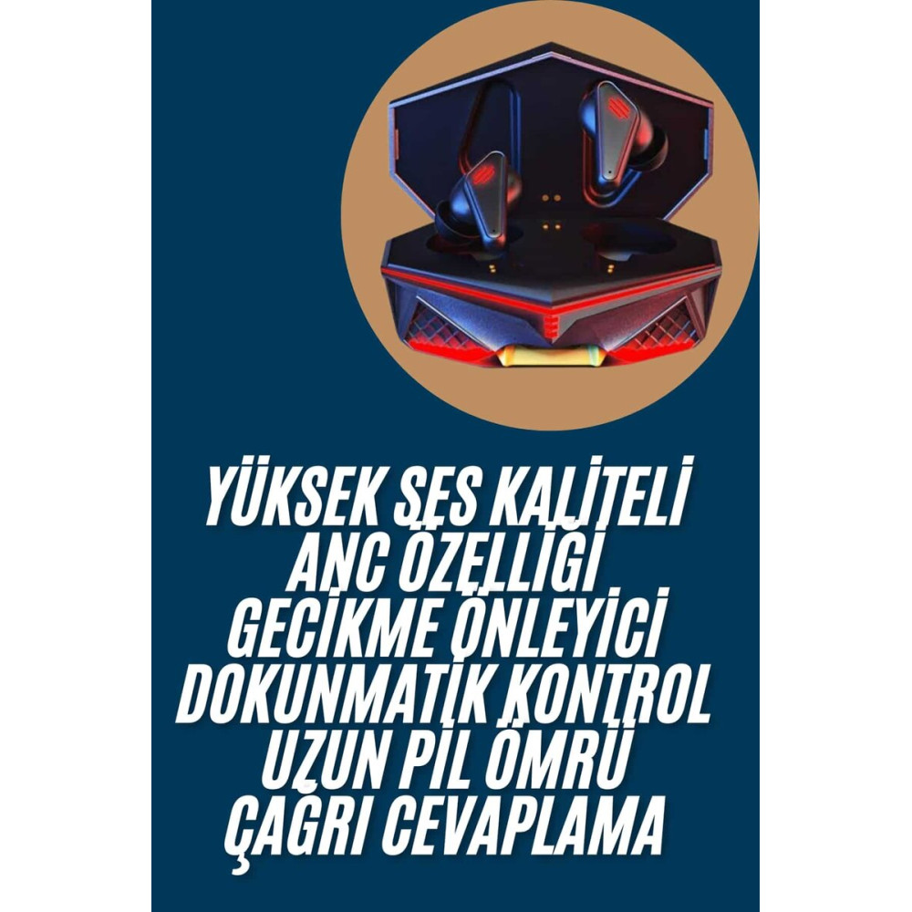 Profesyonel TWS Işıklı Kablosuz Bluetooth Kulaklık Oyuncu Kulaklığı