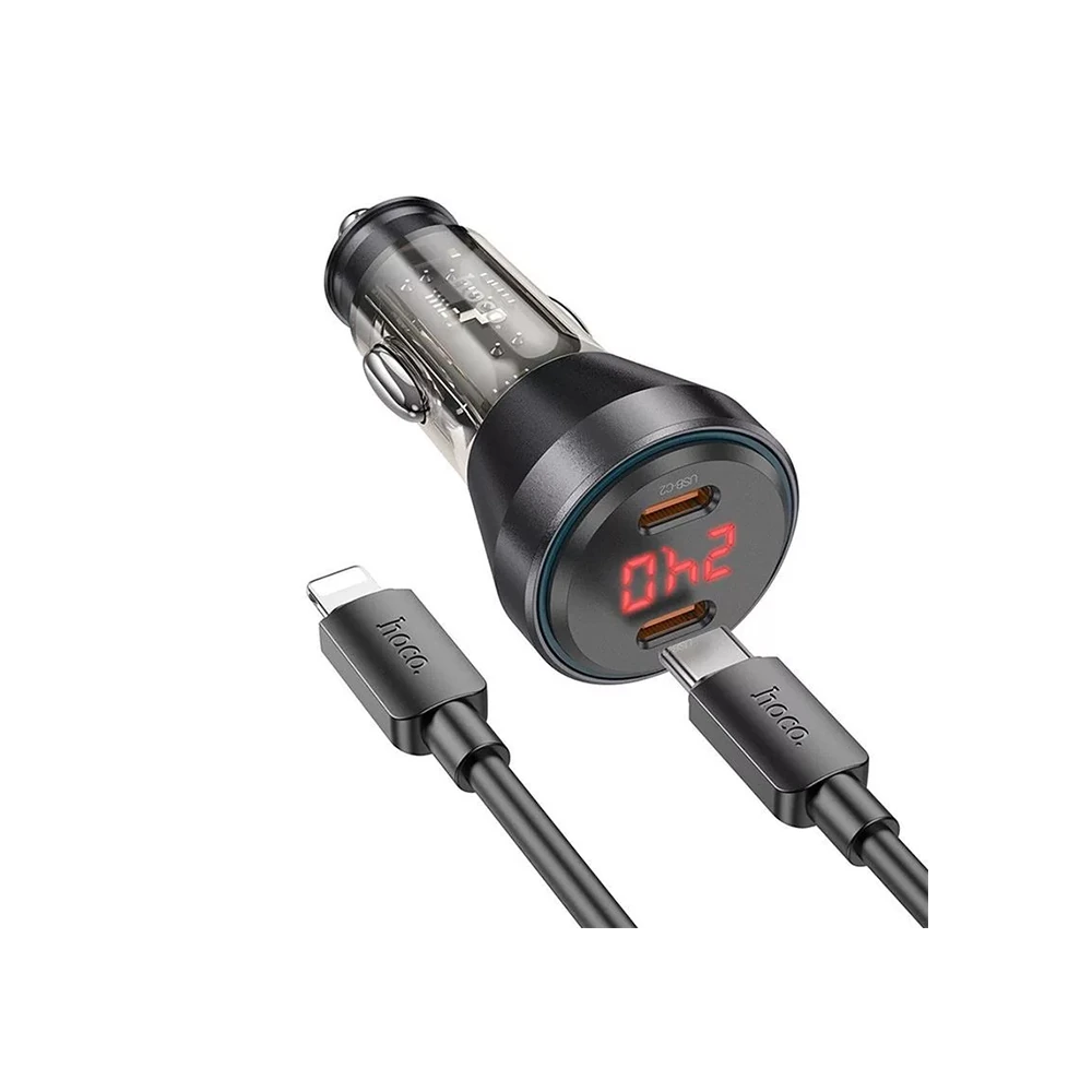 HOCO NZ12C Graceful PD60W 2 Type-C Girişli Araç Çakmaklı Hızlı Şarj Al