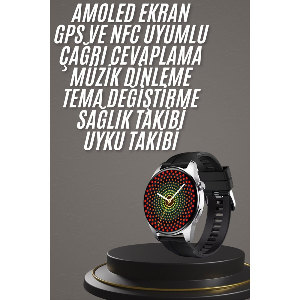 Akıllı Saat 1.5 Inç Amoled Ekran Çift Kordonlu GPS NFC Uyumlu
