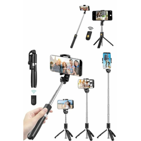 Cep Telefonu Tripod Standı Manyetik Selfie Sopa Bluetooth Uzaktan Kuma