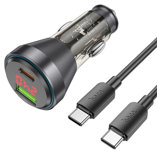 HOCO NZ12B Unimpeded PD48W USB + Type-C Araç Çakmaklı Hızlı Şarj Aleti