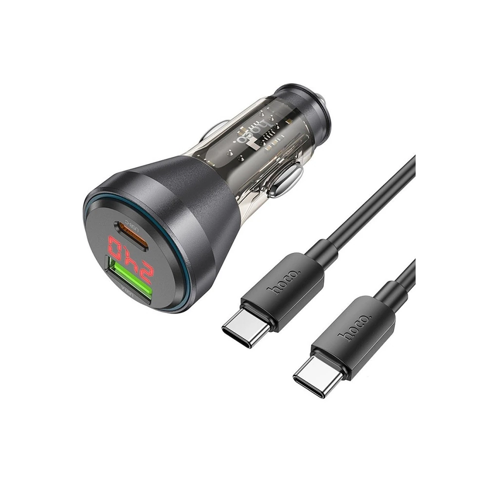 HOCO NZ12B Unimpeded PD48W USB + Type-C Araç Çakmaklı Hızlı Şarj Aleti
