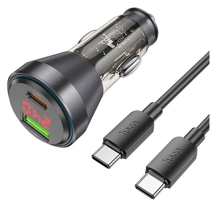 HOCO NZ12B Unimpeded PD48W USB + Type-C Araç Çakmaklı Hızlı Şarj Aleti