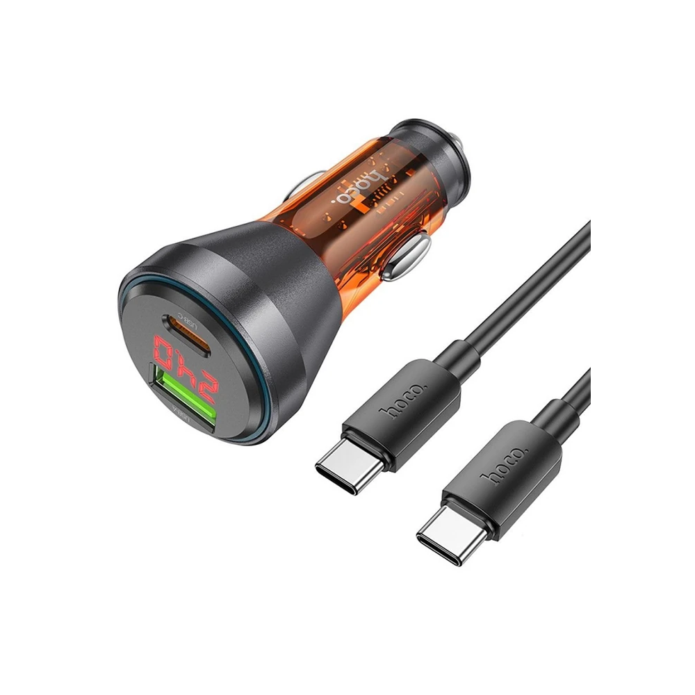 HOCO NZ12B Unimpeded PD48W USB + Type-C Araç Çakmaklı Hızlı Şarj Aleti