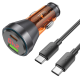 HOCO NZ12B Unimpeded PD48W USB + Type-C Araç Çakmaklı Hızlı Şarj Aleti
