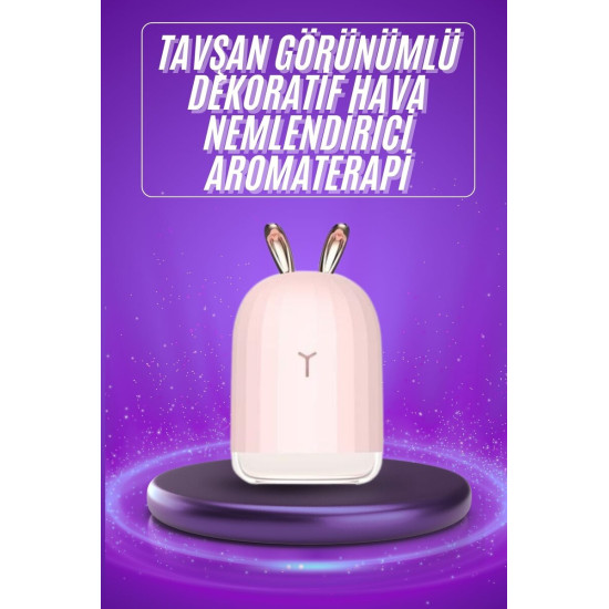 Aromaterapi Hava Nemlendirici Dekoratif USB Şarjlı Tavşan Nemlendirici