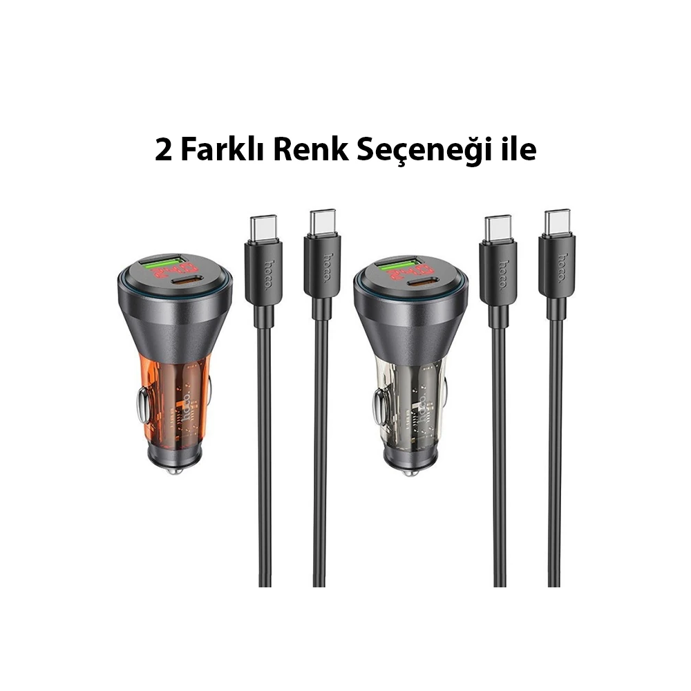 HOCO NZ12B Unimpeded PD48W USB + Type-C Araç Çakmaklı Hızlı Şarj Aleti