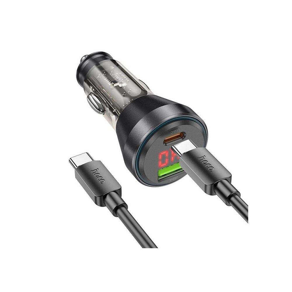 HOCO NZ12B Unimpeded PD48W USB + Type-C Araç Çakmaklı Hızlı Şarj Aleti