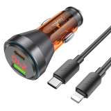 HOCO NZ12B Unimpeded PD48W USB + Type-C Araç Çakmaklı Hızlı Şarj Aleti