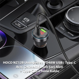 HOCO NZ12B Unimpeded PD48W USB + Type-C Araç Çakmaklı Hızlı Şarj Aleti