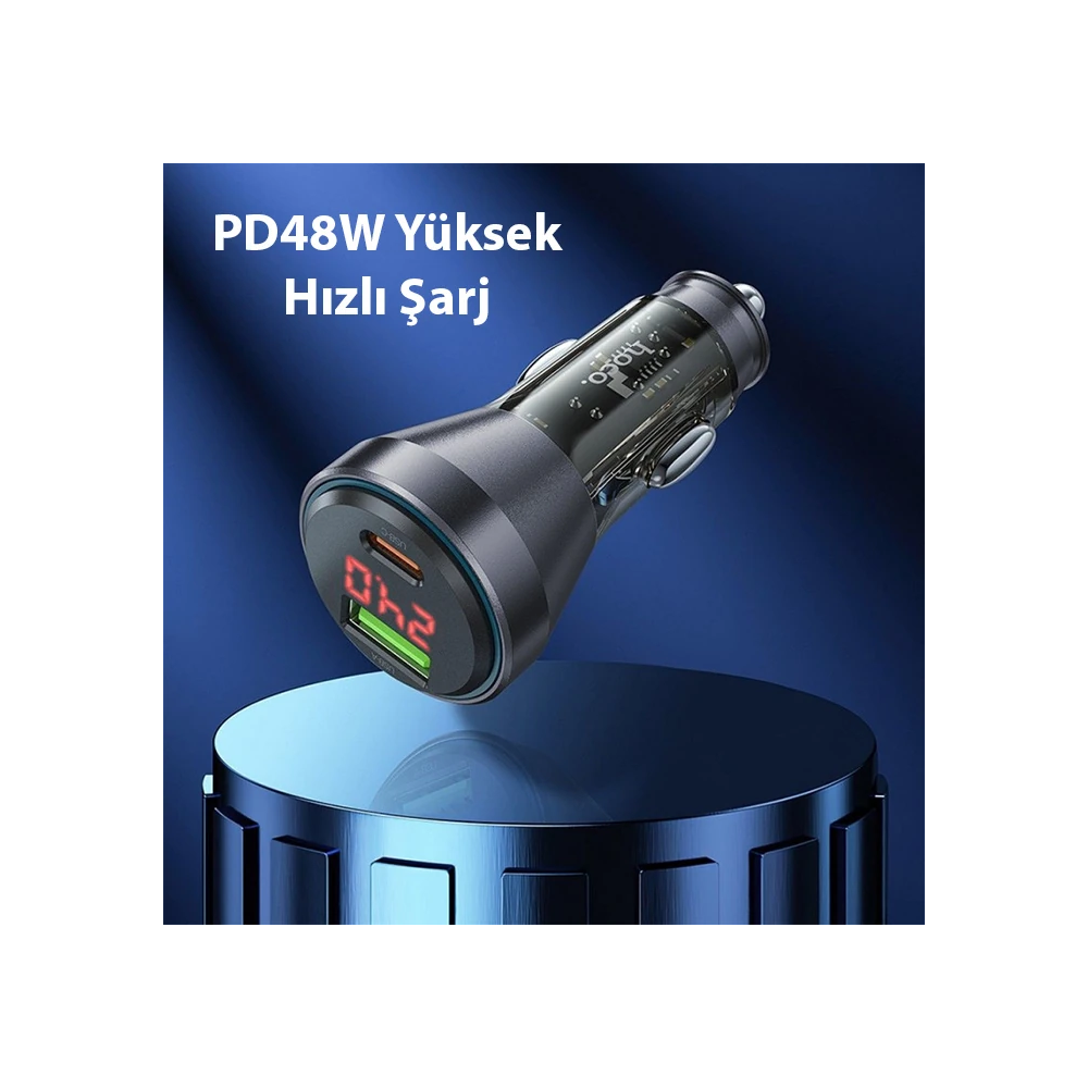 HOCO NZ12B Unimpeded PD48W USB + Type-C Araç Çakmaklı Hızlı Şarj Aleti