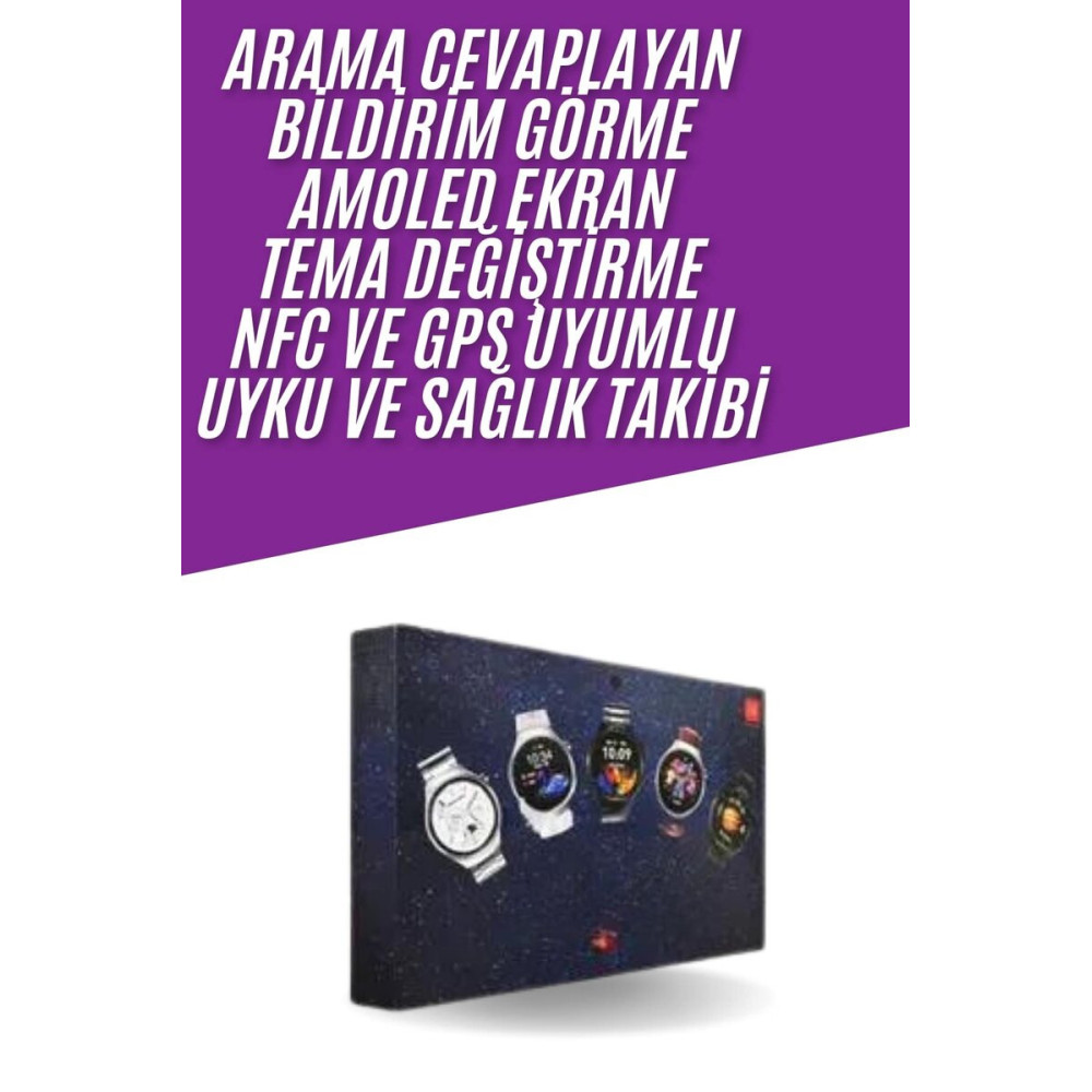 Yuvarlak Ekranlı 7 Kordonlu Akıllı Saat GPS Destekli Çoklu Kordon Seçe