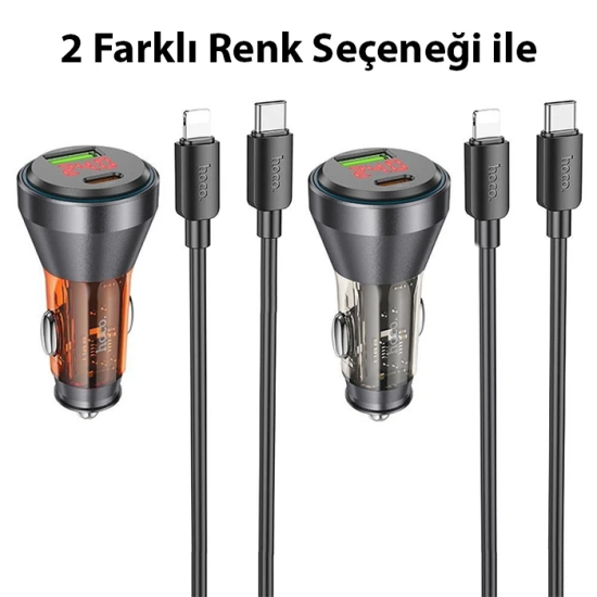 HOCO NZ12B Unimpeded PD48W USB + Type-C Araç Çakmaklı Hızlı Şarj Aleti