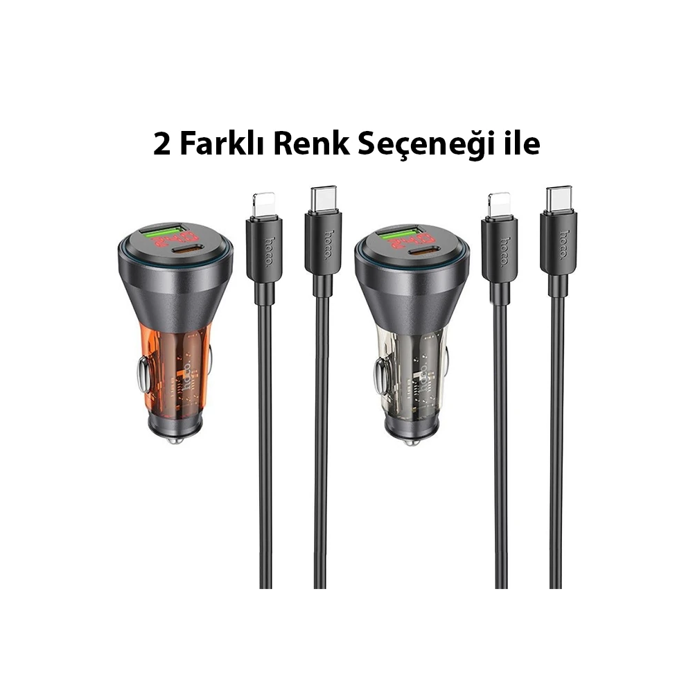 HOCO NZ12B Unimpeded PD48W USB + Type-C Araç Çakmaklı Hızlı Şarj Aleti