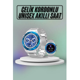 Akıllı Saat Çelik Kordonlu Amoled Ekran Android ve İOS Uyumlu Çağrı Ce
