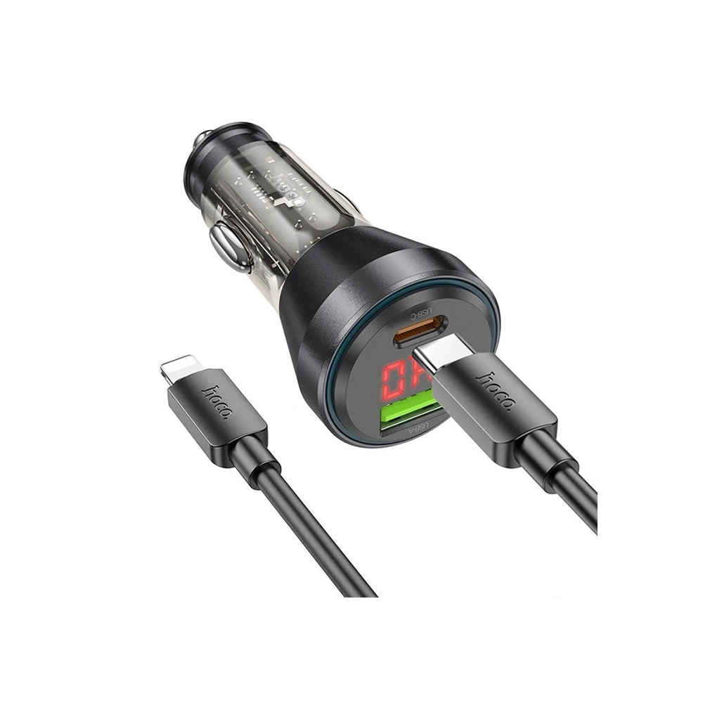 HOCO NZ12B Unimpeded PD48W USB + Type-C Araç Çakmaklı Hızlı Şarj Aleti