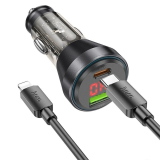 HOCO NZ12B Unimpeded PD48W USB + Type-C Araç Çakmaklı Hızlı Şarj Aleti