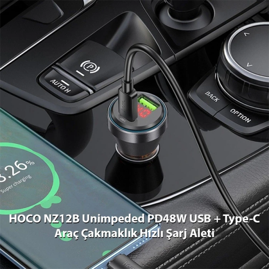 HOCO NZ12B Unimpeded PD48W USB + Type-C Araç Çakmaklık Hızlı Şarj Alet