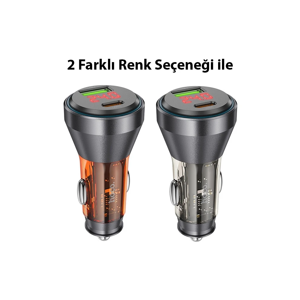 HOCO NZ12B Unimpeded PD48W USB + Type-C Araç Çakmaklık Hızlı Şarj Alet