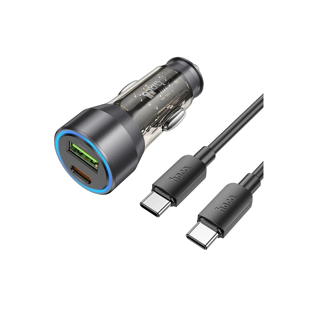 HOCO NZ12A Action PD43W USB + Type-C Araç Çakmaklık Hızlı Şarj Aleti +