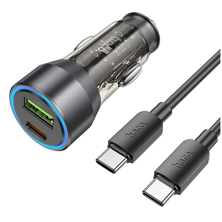 HOCO NZ12A Action PD43W USB + Type-C Araç Çakmaklık Hızlı Şarj Aleti +