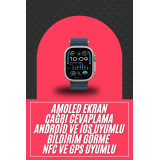 49mm Akıllı Saat Amoled Ekranlı Kadın Erkek Kol Saati Plastik Kordon