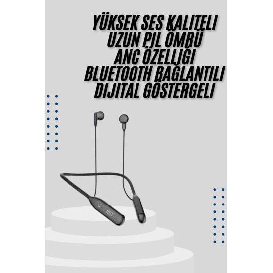 Kablolu Kulak İçi Bluetooth Kulaklık 100 Saat ANC Özellikli Boyun Bant