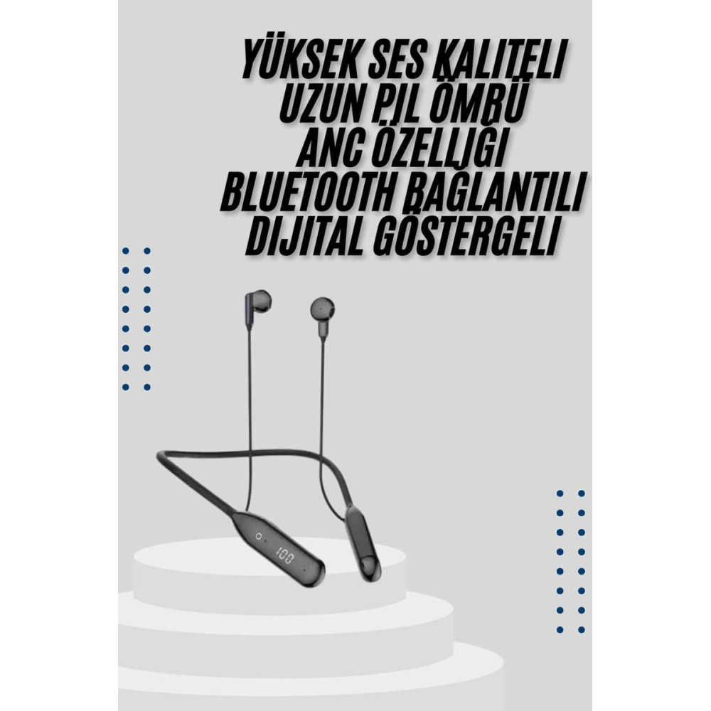 Kablolu Kulak İçi Bluetooth Kulaklık 100 Saat ANC Özellikli Boyun Bant