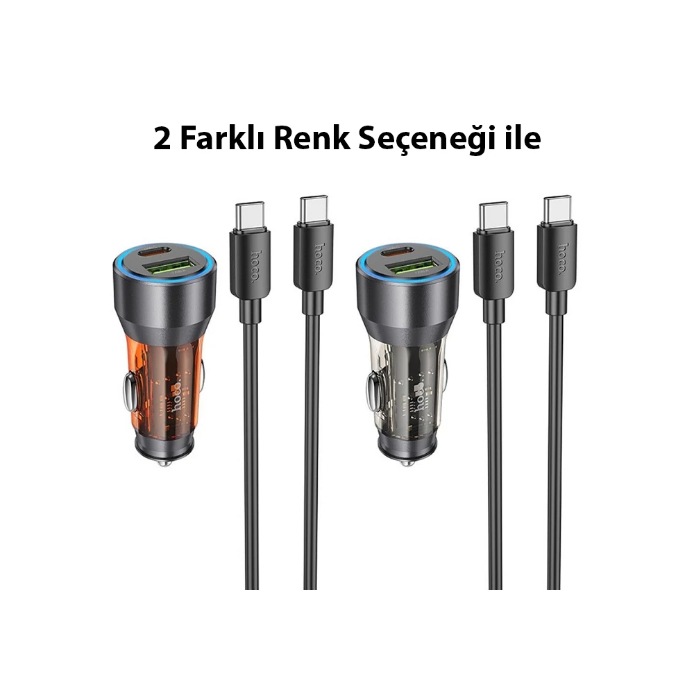 HOCO NZ12A Action PD43W USB + Type-C Araç Çakmaklık Hızlı Şarj Aleti +