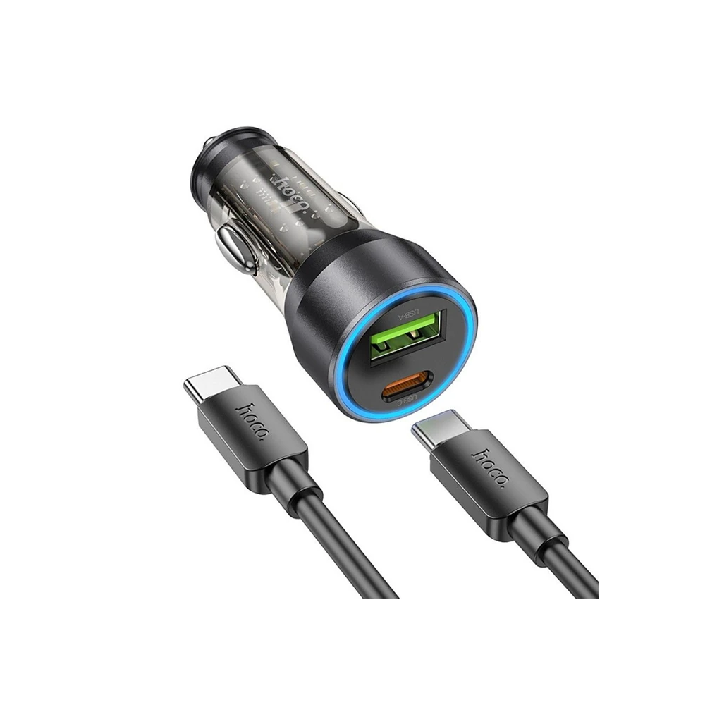 HOCO NZ12A Action PD43W USB + Type-C Araç Çakmaklık Hızlı Şarj Aleti +