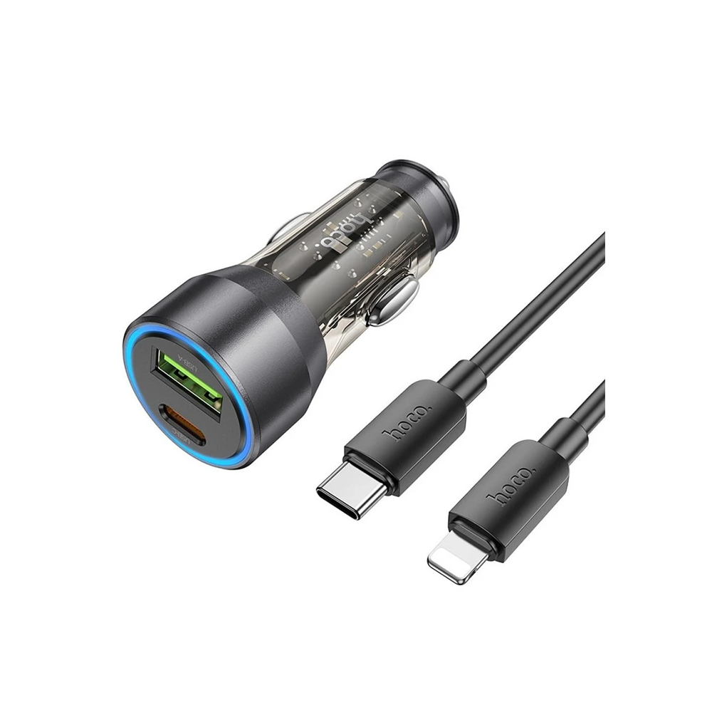HOCO NZ12A Action PD43W USB + Type-C Araç Çakmaklık Hızlı Şarj Aleti +