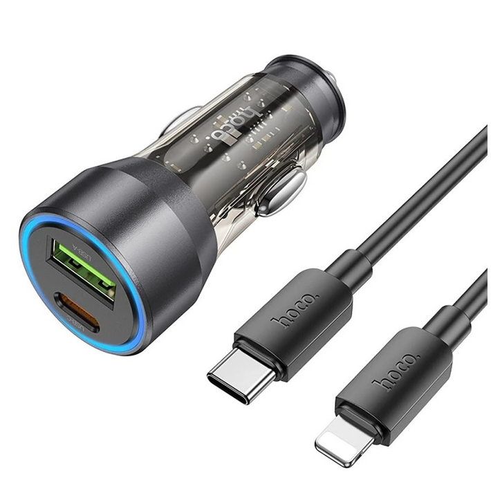 HOCO NZ12A Action PD43W USB + Type-C Araç Çakmaklık Hızlı Şarj Aleti +
